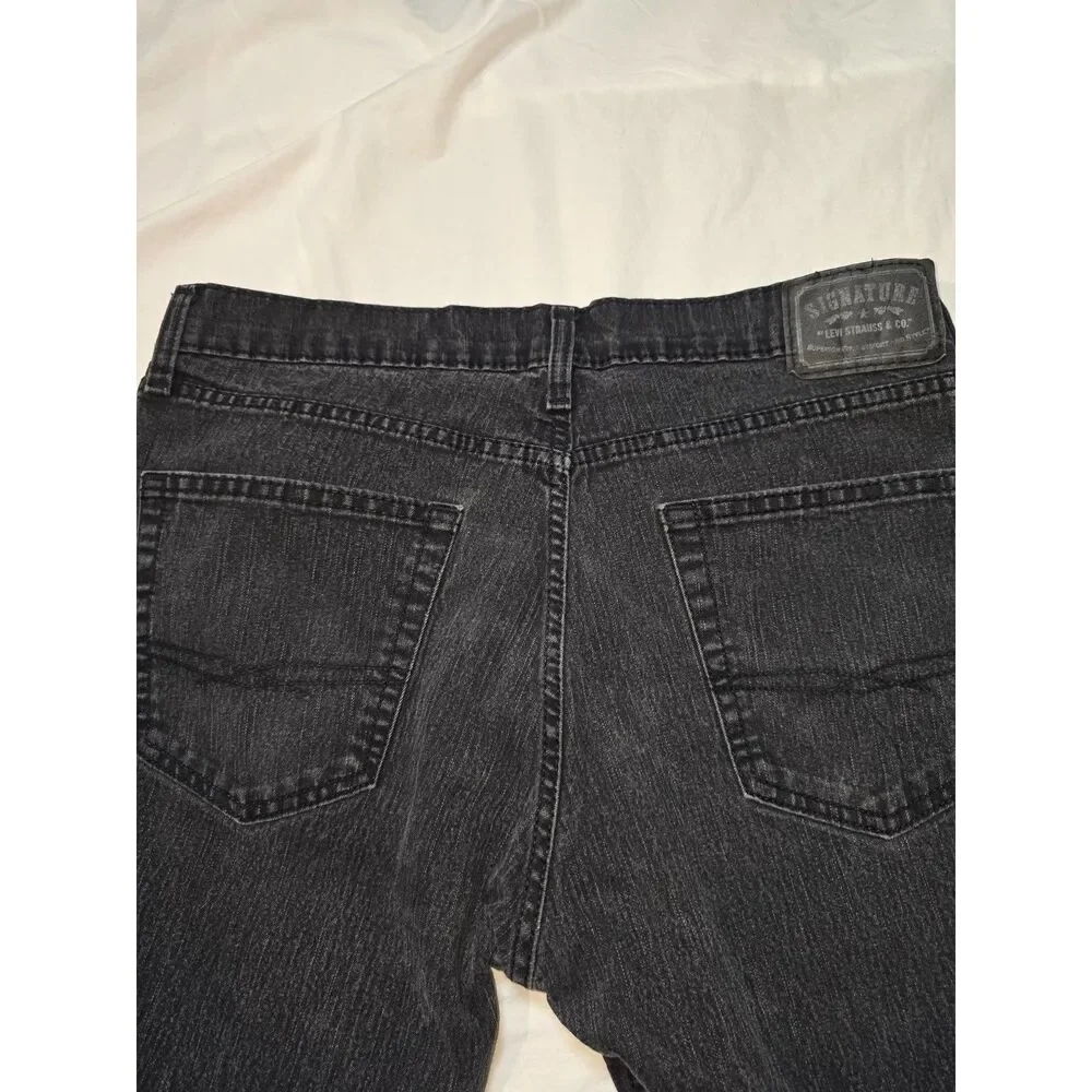 Levi Strauss Signature Size 36 x 30 Black Skinny Mens Jeans - 28